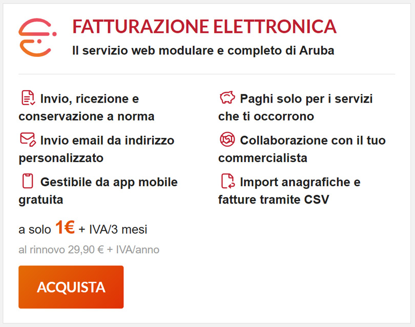 Scegli la Fatturazione Elettronica di Aruba