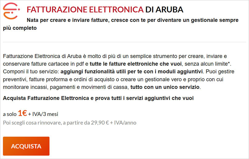 Scegli la Fatturazione Elettronica di Aruba