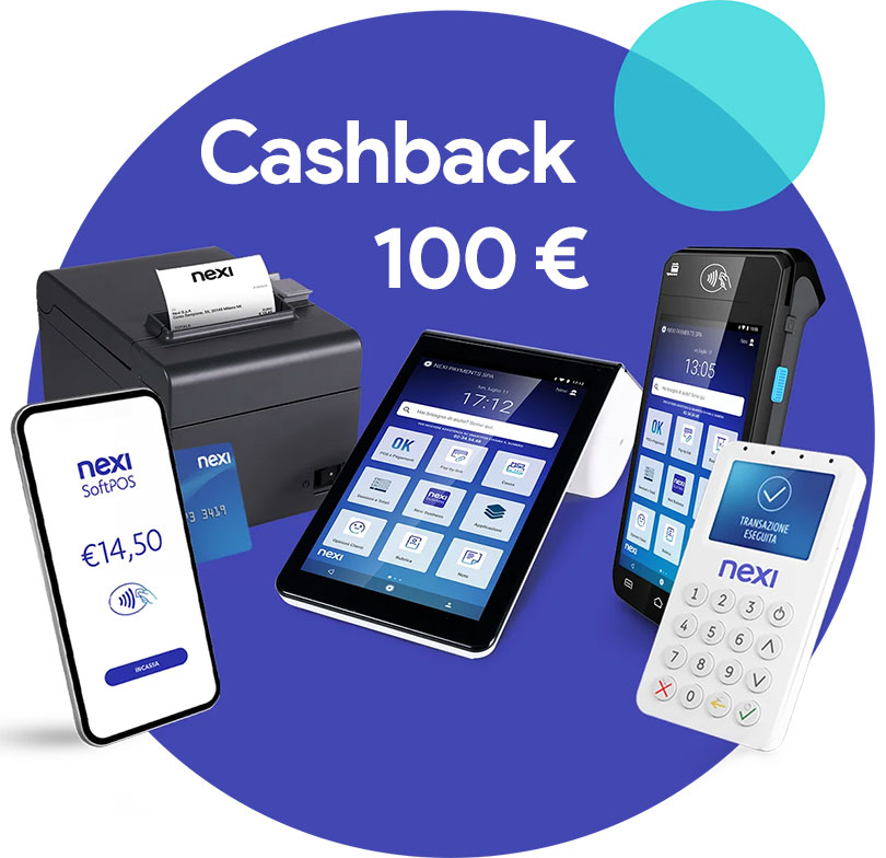 Ottieni un cashback di 100 euro con i POS di Nexi