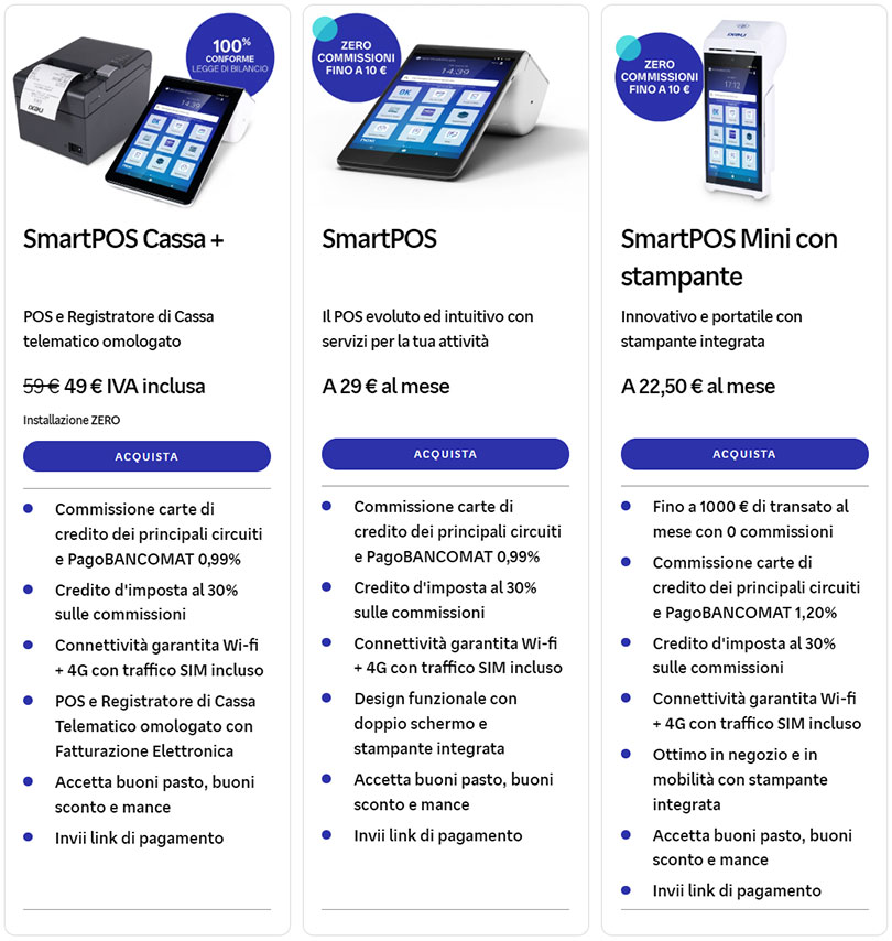 I POS di Nexi a zero commissioni