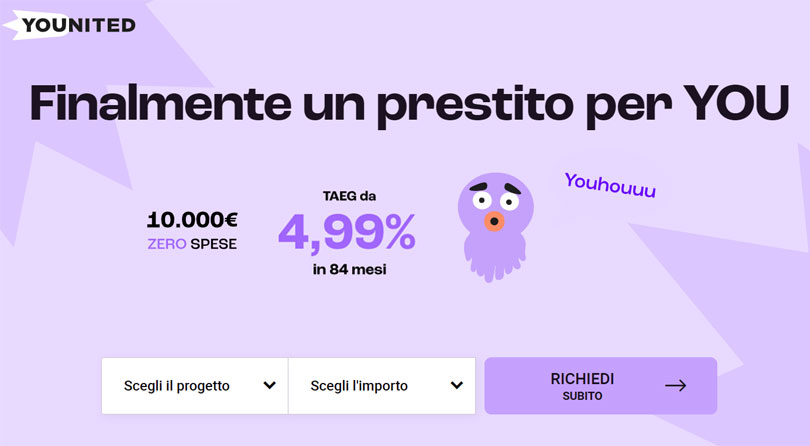 Richiedi un prestito in 3 minuti a Younited