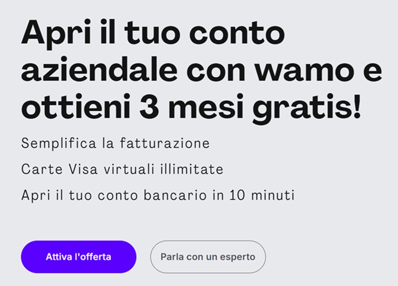 conto wamo 3 mesi gratis