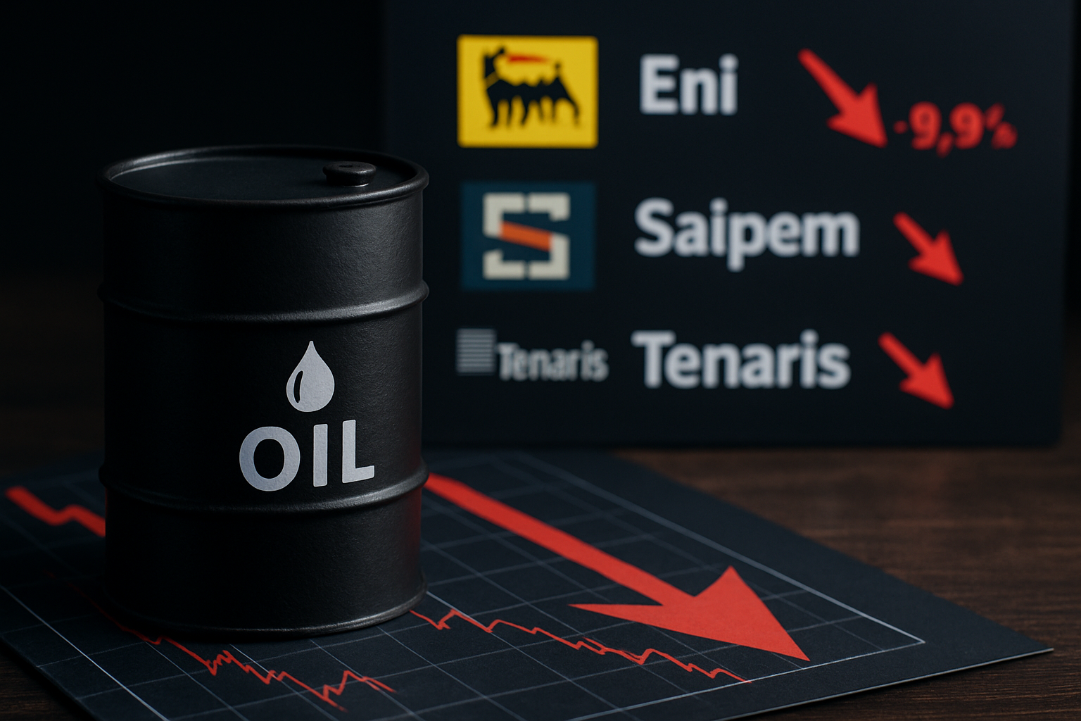 Petrolio in calo: Eni, Saipem e Tenaris sotto pressione a Piazza Affari