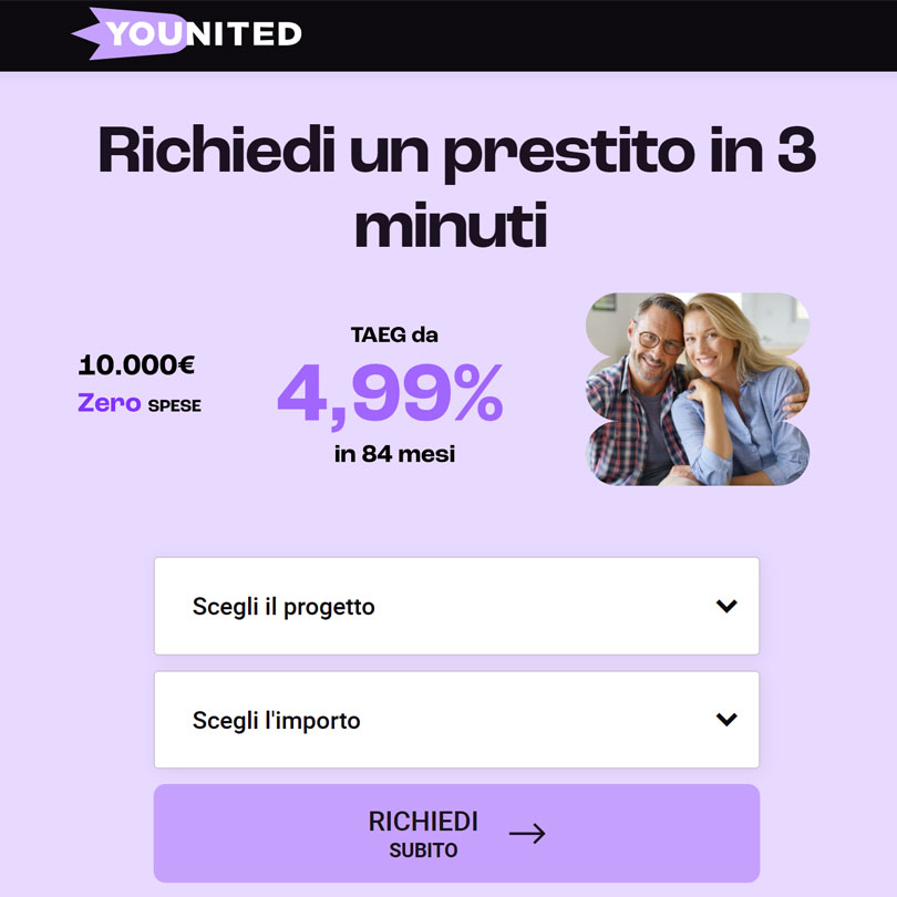 Richiedi il tuo prestito personale in 3 minuti con Younited
