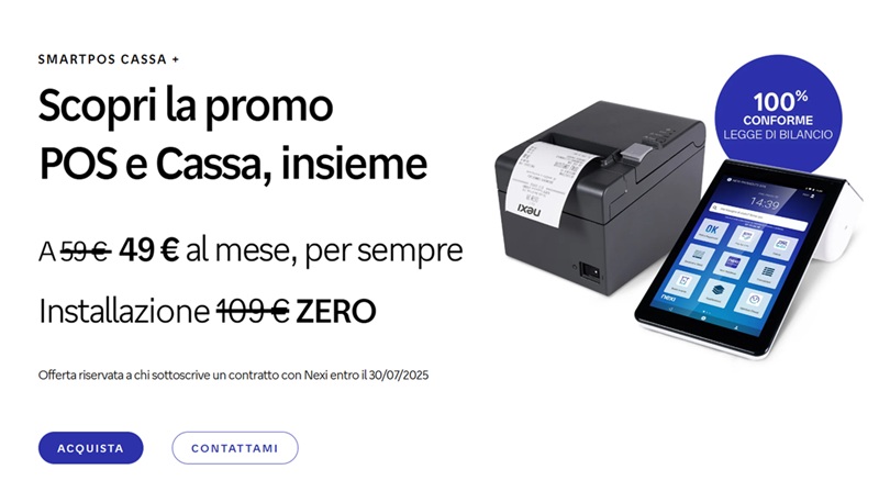smartpos cassa nexi offerta