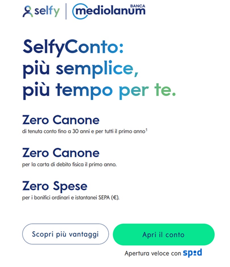 selfyconto banca mediolanum