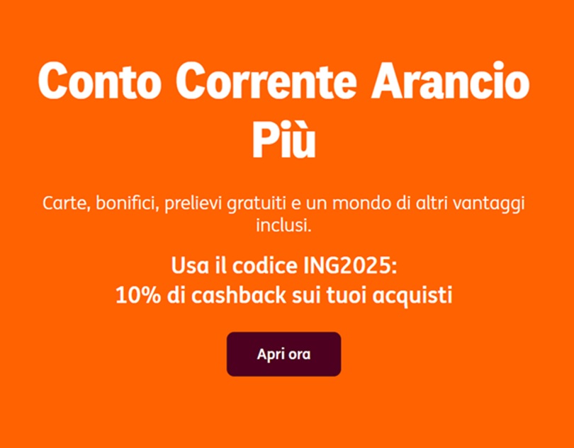 conto corrente arancio promo cashback